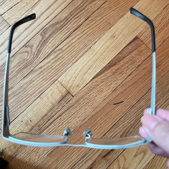 RJ Vintage Titanium Light weight half Rim frame Rectangle gunmetal pewter unisex - Picture 4 of 8